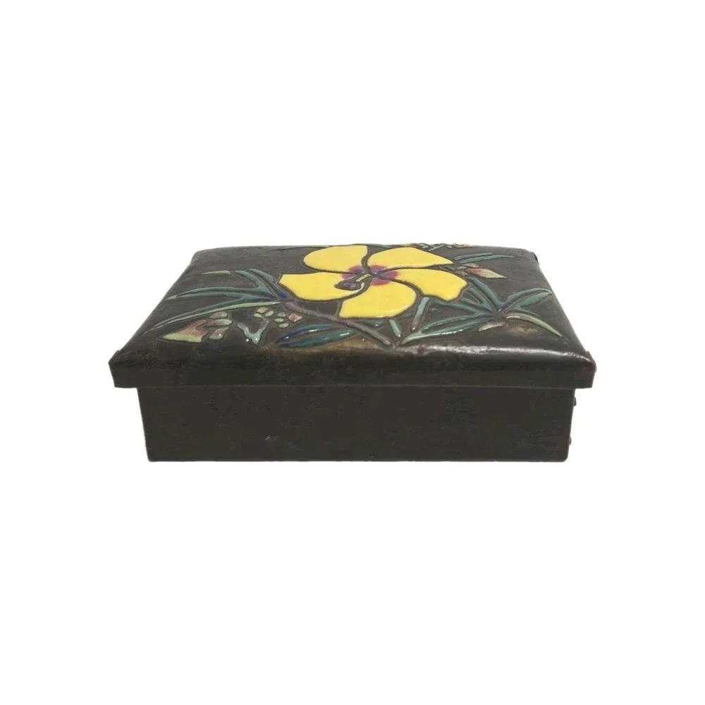 Fine Japanese Enameled Box with Handpainted Details - Signed, Pictured In Book